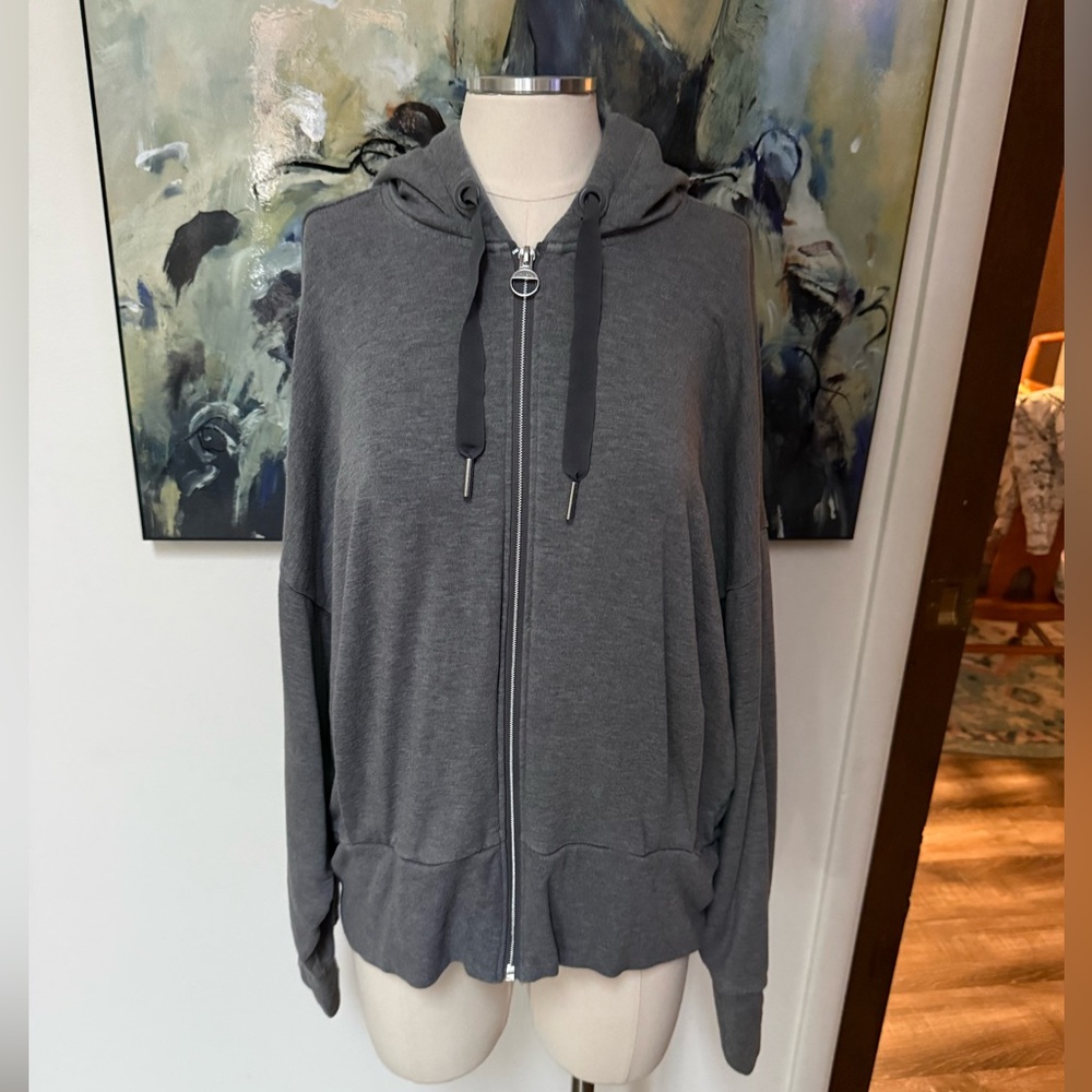 Athleta Heather Gray Zip-Up Jacket